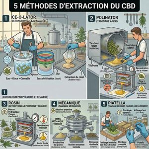 comparatif de méthodes d'extraction de la résine de CBD